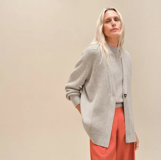 clothes-01 HERMES外套Cashmere Mid-length Cardigan山羊絨中長款開衫 - Image 1